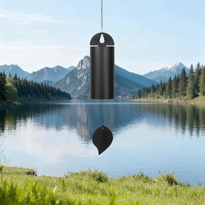 Wind Chimes for Outside Deep Tone - Large Iron Wind Bells with Leaf Wind Catcher, Resonant Sound Metal Windchime for Zen Garden, Patio, Yoga Meditation & Rustic Home Decor