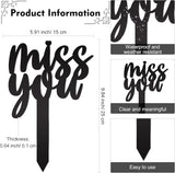 Fumete Cemetery Decorations for Grave, Miss You Memorial Grave Markers, Metal Memorial Stake Headstones Cemetery Plaque Garden Yard Outdoor Decoration for Mom Dad Friend(9.84 x 5.91 Inch)