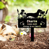 Custom Dachshund Dog Memorial Grave Marker,Personalized Flora Dog Memorial Stake,Dog Memorial Plaque Burial Stake Engraved Sign,Sympathy Grave Stake for Lost Dog,Dog Statue Headstone