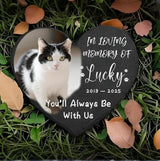 EBONY Personalized Pet Memorial Garden Stones for Dog or Cat Headstone Custom Pet Memorial Stone Customize with Name and Date Message Gift for Loss of Dog & Cat Lover (Heart)