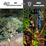 2 Pack Solar Wind Chimes for Outside Lights Sun Moon Star Outdoor Hanging Decor Warm Lights Prefert Gifts for Mom Wife Outdoor Windchimes for Garden Yard Patio Christmas Birthday Mothers Day