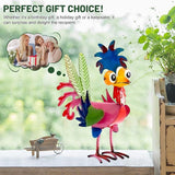Metal Rooster Yard Statue, Wacky Outdoor Garden Statues, Metal Rooster Yard Garden Decorations Statues, Chicken Ornaments Yard Art for Backyard Patio Lawn Decorations, Gifts for Chicken Lovers (B)