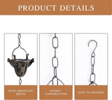 Topadorn 8.5FT Butterfly Rain Chain, Rain Chains for Gutters with 12 Cups, Adjustable Rain Catcher Chain with Bell for Eaves Drainage, Rain Collector for Enhanced Outside Yard Appeal
