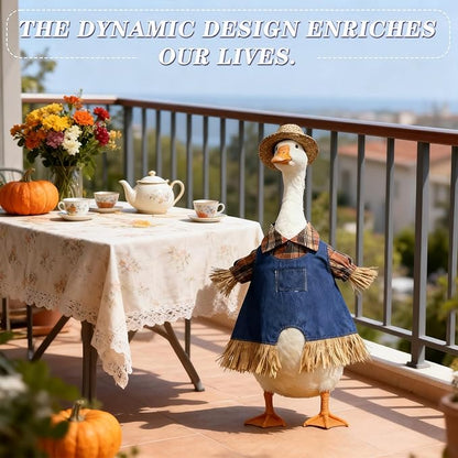 Independence Day Style Cute Outfit for 23-Inch Cement Goose – Outdoor Garden Yard Porch Decor