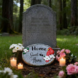 Sweet Home-Resin Stepping Stone,Outdoor Garden Pathway Decoration,Round Red Hummingbird Decorative Stone for Garden,Walkway Sculpture Yard Art for Patio,Home Decor