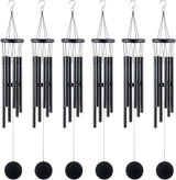 Yahenda 6 Pcs 28 Inch Rustic Wind Chimes for Outside Deep Tone Wind Chimes with 6 Aluminum Tubes Memorial Coolest Windchimes Outdoors for Farmhouse Garden Patio Home Decor (Blackwood, Black)