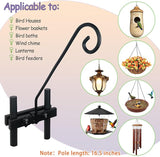 Deck Hook Rail Suitable for Hanging Flower Baskets Wind Chimes Planters Bird Feeders Lights, Heavy Duty Pole Long 16.5 inches Holds up to 15lbs with Ease（2pcs）