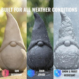 OLOMA Garden Gnome Statue Concrete Stone Outdoor Decor Minimalist Weather Resistant Sculpture for Yard Patio Landscape Handcrafted Statue with Protective Resin Coating