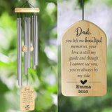 Sympathy Wind Chimes for Loss of Father, Personalized Memorial Gift in Loving Memory of Dad