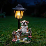 Bulldog Solar Lights Outdoor Garden Decor Waterproof Resin Dog Statues Yard Art Gifts Patio Lawn Pathway