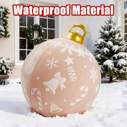 3 Pcs 32 Inch Giant Christmas Inflatable Balls: PVC Oversize Inflatable Christmas Ornaments Outdoor Decoration for Xmas Yard Lawn Garden Decor