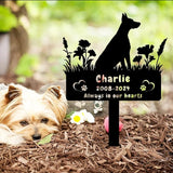 Custom Doberman Pinscher Dog Memorial Grave Marker,Personalized Flora Dog Memorial Stake,Dog Memorial Plaque Burial Stake Engraved Sign,Sympathy Grave Stake for Lost Dog,Dog Statue Headstone