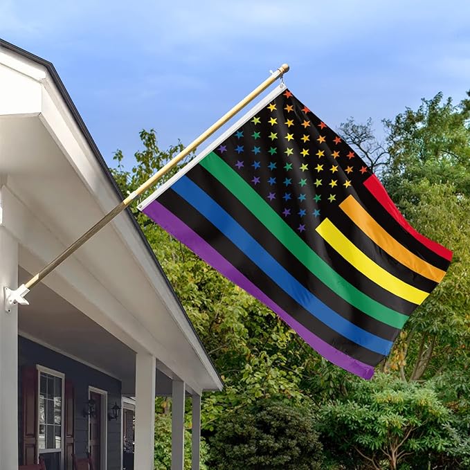 Pride Flag 3x5 Ft Double Sided LGBTQ Rainbow Decorations for Indoor Outdoor Hanging - Gay Love Party Supplies With Brass Grommets for Garden, Lawn, Yard, Parade Decor