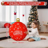 Flasoo 3 Pack Giant Christmas Ornaments, 24 Inch Inflatable Ornaments Balls Outdoor for Christmas Decorations, Giant Outdoor Jingle Bells for Front Door Yard Tree Hanging Decoration