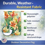 Caroline's Treasures Utah Sego Lilies in Watercolor House Flag Large Porch Sleeve Pole Decorative Outside Yard Banner Artwork Wall Hanging, Polyester, House Size, Multicolor