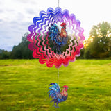 Rooster Hanging Wind Spinner Outdoor - 12 Inches Stainless Steel Wind Sculpture Aesthetic Wind Chime Chicken Farmhouse Art Ornaments for Garden Yard Balcony Patio Lawn Yard Decorations