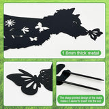 Dog Stakes for Outside, Lawn Ornaments Yorkie Metal Garden Decor for Outdoor,Yard,Lawn,Garden Decor Stakes