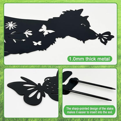 Dog Stakes for Outside, Lawn Ornaments Yorkie Metal Garden Decor for Outdoor,Yard,Lawn,Garden Decor Stakes