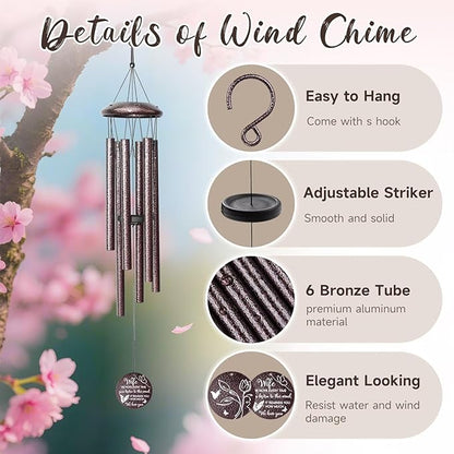 Gifts for Wife, 25''Wind Chimes, Birthday Gift for Wife from Husband,Unique Gift for Loved one Romantic,Thanksgiving,Christmas Day Gifts Ideas for Love Rreminder