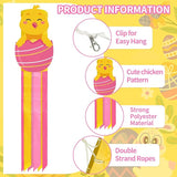 40 Inches Easter Chick Windsock Decorations, Hanging Outdoor Spring Decor with Pink Egg, and Pastel Colors Streamers, Festive Wind Sock Ornament Sign for Outside Garden, Home, Porch, and Yard