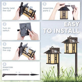 GIGALUMI Japanese Decor Solar Lights for Outside, Pathway Lights 4 Pack - Lawn/Patio/Yard/Walkway/Driveway Decoration