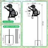 Dog Solar Lights Outdoor Garden, Beagle Dog Statues Outdoor,Metal Dogs Solar Lantern Garden Stakes for Yard,Lawn