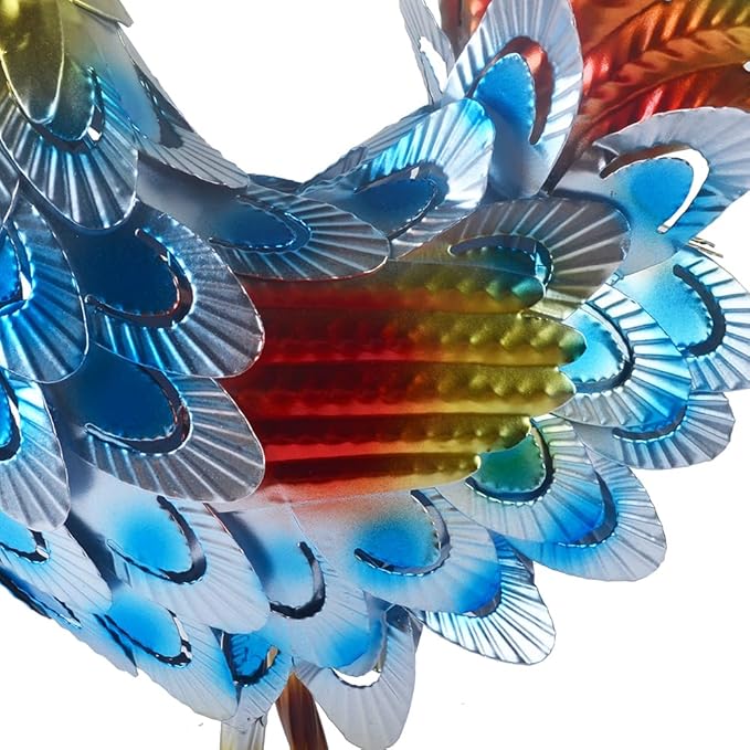 Metal Rooster Statue Garden Chicken Sculpture Decoration Metal Yard Art for Yard Outdoor Indoor Decoration (#H)