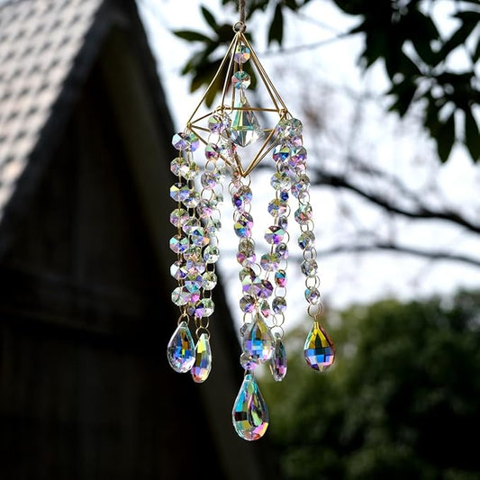 Crystal Wind Chime Light Catcher Suitable for Window Hanging Suitable for Home Indoor and Outdoor Garden Decoration Light Catcher (Small)