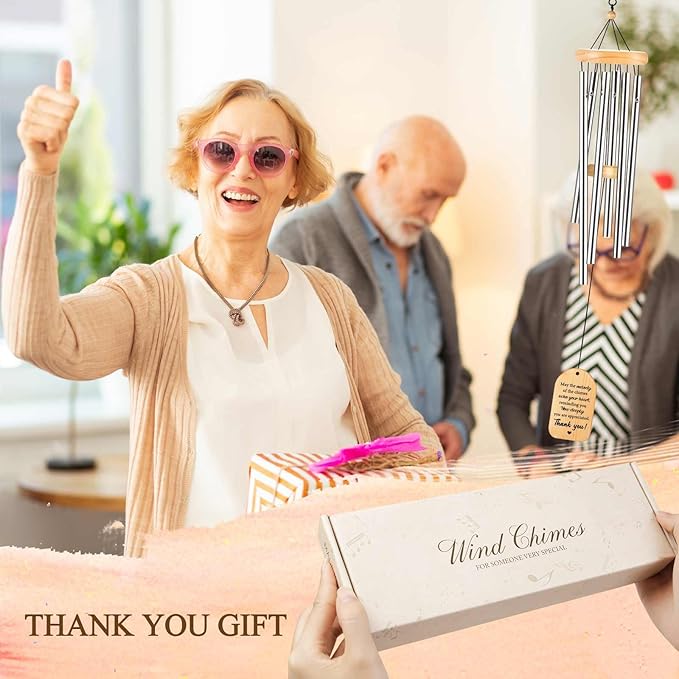 Thank You Gifts for Women Men, Thank You Wind Chimes, Appreciation Gifts for Coworkers, Mentor, Pastor, Friends, Nurse, Doctor, Thanksigving Present, 25.5 inch