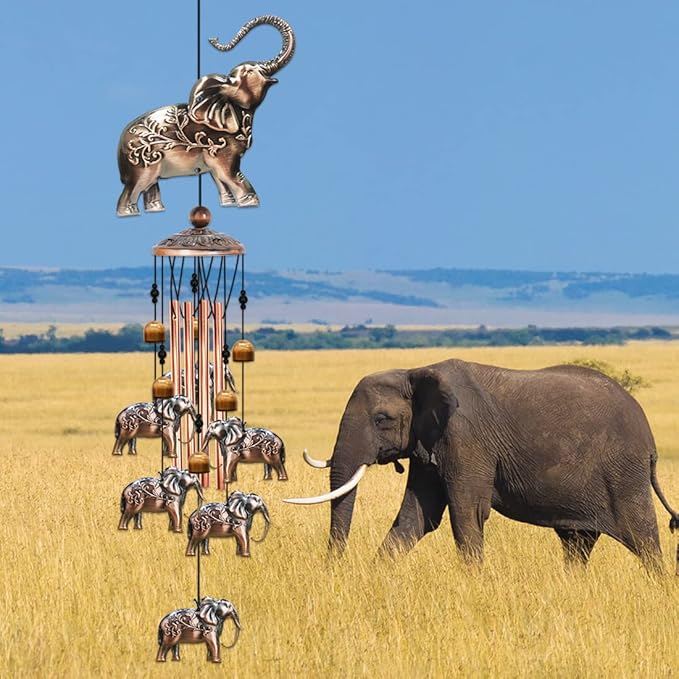 Wind Chimes for Outside,Elephant Gifts for Women, Elephants Decor,Birthday Gift for Mom Grandma, Windchimes Clearance Outdoor,Garden Patio Yard Decorations