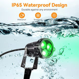 LemonBest® Pack of 2 Outdoor Water-Resistant LED Lawn Garden Landscape Lamp Wall Yard Path Patio Lighting Spot Lights Green AC Spiked Stand with Power Plug