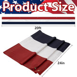 EBaokuup 2 Pack 20x2 Ft Large Patriotic Bunting US Flag Decorations-Double Sided Printed 4th of July Banner Decor Red,White & Blue Stripe Flag-American Patriotic Bunting Flags Hanging for Independence Day Outdoor Porch Garden