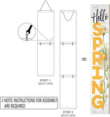 Hello Spring Wooden Porch Sign 47" Spring Large Welcome Porch Sign for Home Front Door Yard Season Decor