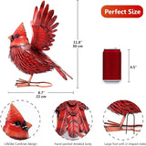 Nacome Cardinal Garden Decor Metal Yard: Art Outdoor Sculptures & Statues Large Red Bird Ornaments for Patio Balcony Front Backyard - Valentines Day Gifts for Her Wife Women Mom Grandma Birthday