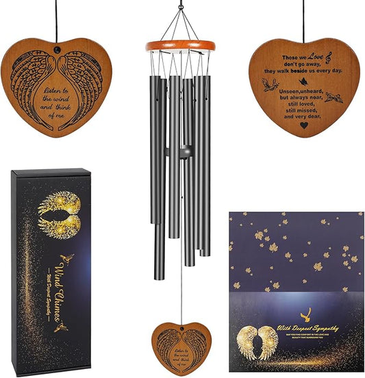 Wind Chimes Outdoor Outside,35" Memorial Wind Chimes,Bereavement Funeral Sympathy Gifts for Loss of Loved One, Mother,Father