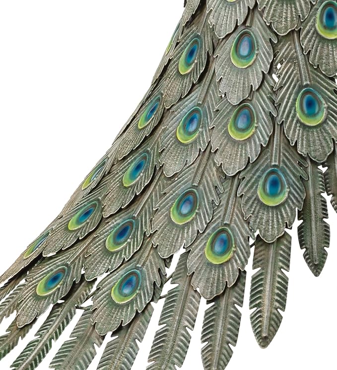 Regal Art & Gift Peacock Metal Statue – Indoor Outdoor Decorative Sculpture for Home & Garden Décor, Weather-Resistant Yard Art Figure for Patio, Lawn, Standing