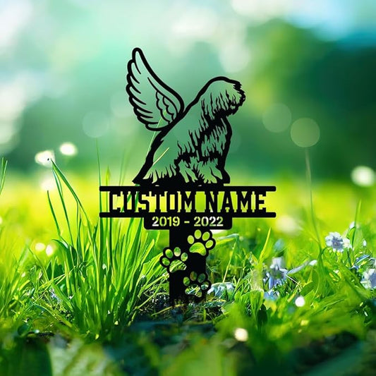 Custom Komondor Dog Memorial Garden Stake, Komondor Dog Grave Marker, Dog Memorial Gift, Dog Loss Sympathy Sign, Metal Garden Marker, Komondor Dog Lawn Sign, Komondor Dog Present.