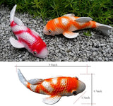 Set of 2 Solar Koi Fish Garden Statues - Ceramic Fish Sculptures for Outdoor Patio, Yard, Lawn & Balcony Decor - Waterproof Garden Ornaments with LED Lights