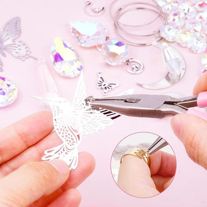 400Pcs Sun Catchers DIY Making Kit for Adults Arts and Crafts Crystal Suncatcher Hanging Prism Rainbow Maker for Indoor Window Garden Christmas Decor Hummingbird