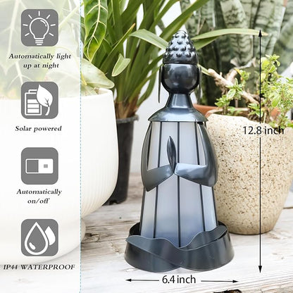 MUMTOP Solar Outdoor Lights Garden Decor, Shakyamuni Buddha Waterproof Solar Powered LED Light Meditation Buddha Yard Art Ornament for Patio Outside Lawn Backyard Balcony Decorations