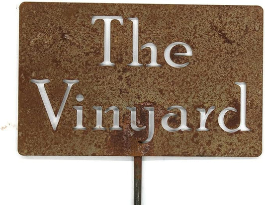 Classic Metal Garden Markers Clearance Items 20 to 33 Inches Tall (The Vinyard 21", Naturally Rusted)