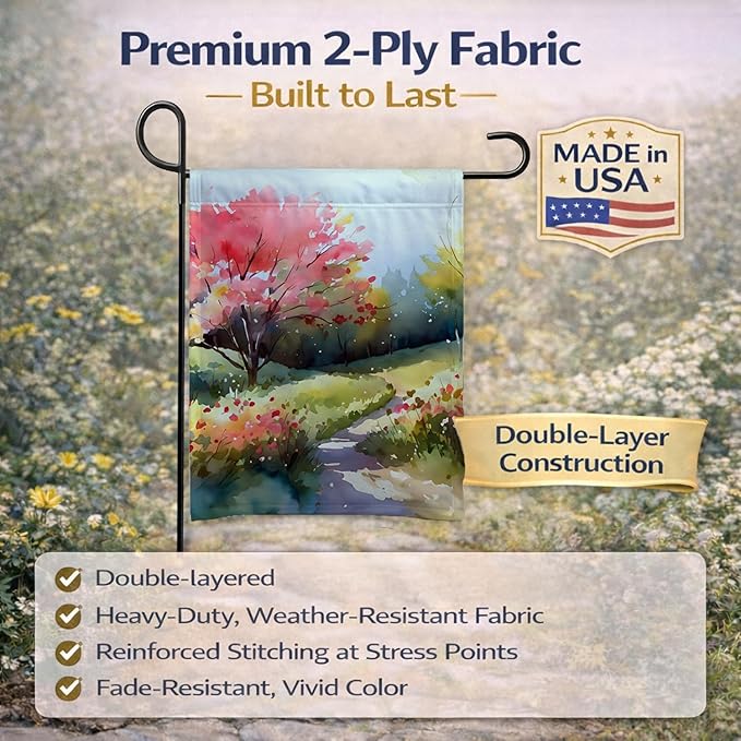 Caroline's Treasures North Carolina Dogwoods in Watercolor Garden Flag Mailbox Flag Decorative Yard Flag Banner Outside Patio Artwork Yard Flower Beds, Garden Size, Multicolor
