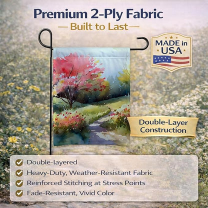 Caroline's Treasures North Carolina Dogwoods in Watercolor Garden Flag Mailbox Flag Decorative Yard Flag Banner Outside Patio Artwork Yard Flower Beds, Garden Size, Multicolor