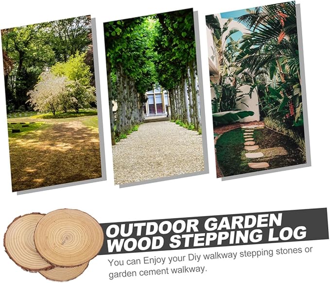 CANIGHT Garden Decorative Wood Paver for Outdoor Pathways and Landscaping and Portable Wooden Garden Decor
