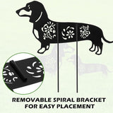FoldTier 2 Pack Metal Dog Garden Decor for Outside Dachshund Garden Stakes Black Silhouette Decorative Stakes Decorations Dachshund Gifts Dog Lovers Yard Patio Lawn Outdoor Decor