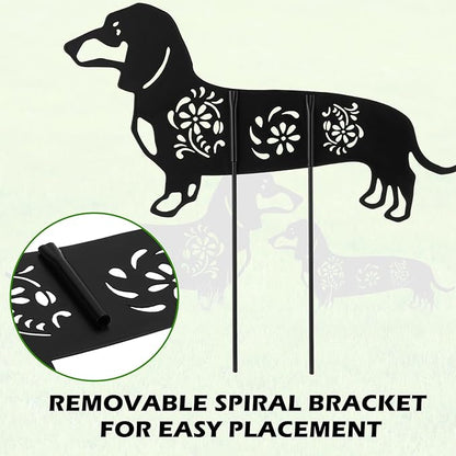 FoldTier 2 Pack Metal Dog Garden Decor for Outside Dachshund Garden Stakes Black Silhouette Decorative Stakes Decorations Dachshund Gifts Dog Lovers Yard Patio Lawn Outdoor Decor