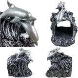 Dolphin Statue Gutter Diverter Rain,Deco Gutter Extension Downspout,Eco-Friendly Resin Sculpture Gutter Extender Diverter,Splash Block, Perfect Rain Gutter Downspout Extension for 3"x4" Downspouts