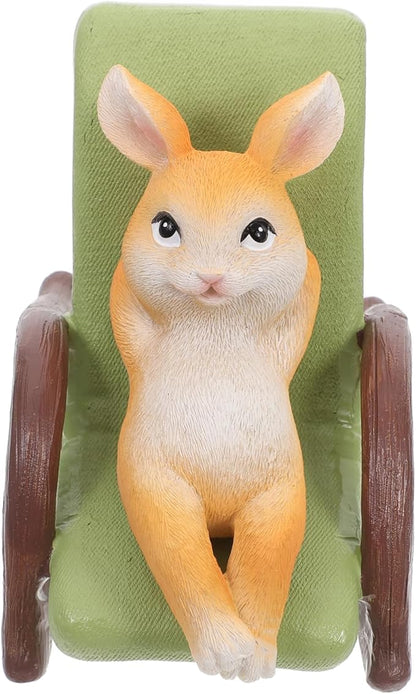 Milisten Statue Sculpture Lifelike Resin Figurine Rocking Chair for Indoor and Outdoor Decoration for and Office Shelves