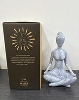 Goodeco Zen Lady Garden Outdoor Statue - Resin Collectible Figurines for Home Decor Accents & Shelf Decoration, Great Gift Ideas, 11.4 Inches (Grey)