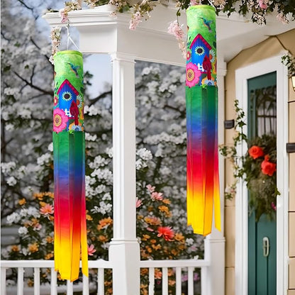 2pcs Windsock 40 Windsock Durable Outdoor Hanging, 40 Inch Seasonal Farmhouse Yard Garden Outside Decoration